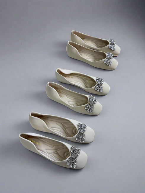 Crystal Bow Decor Pump Shoes